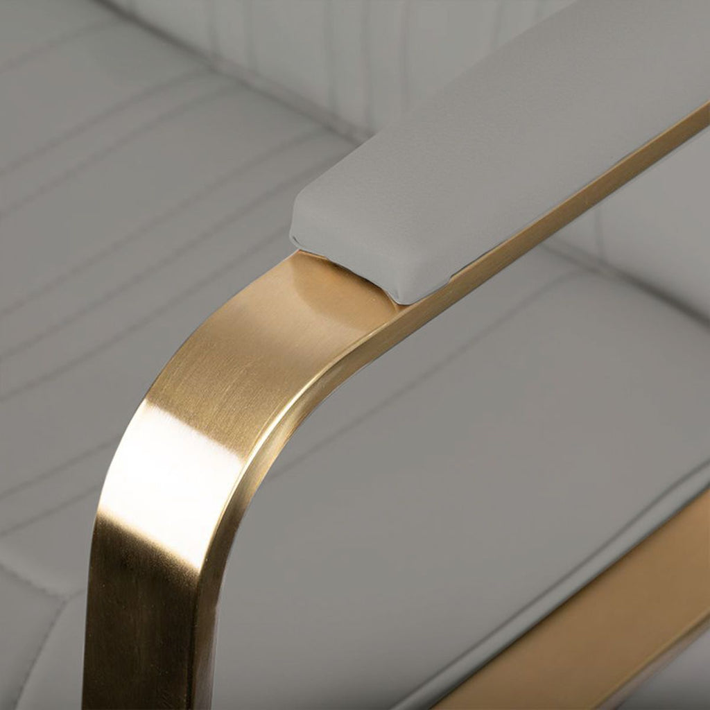 CADEIRA DE CABELEIREIRO ACRI GOLD/BEGE