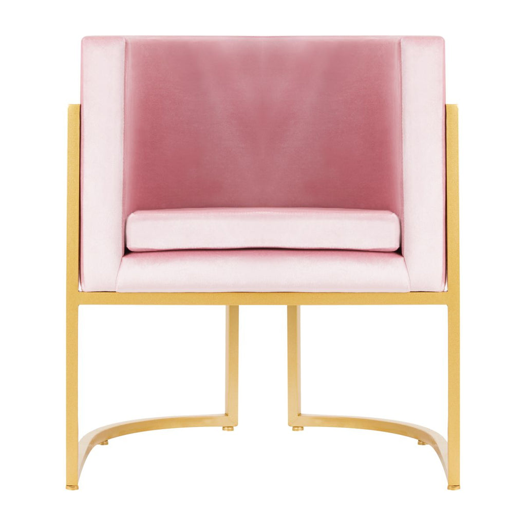 POLTRONA VELUDO OURO/ROSA
