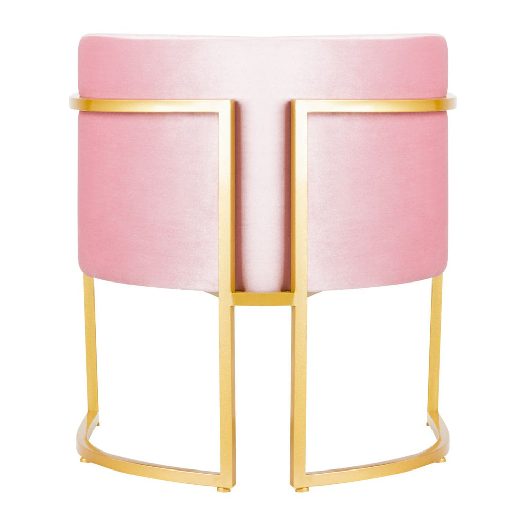POLTRONA VELUDO OURO/ROSA