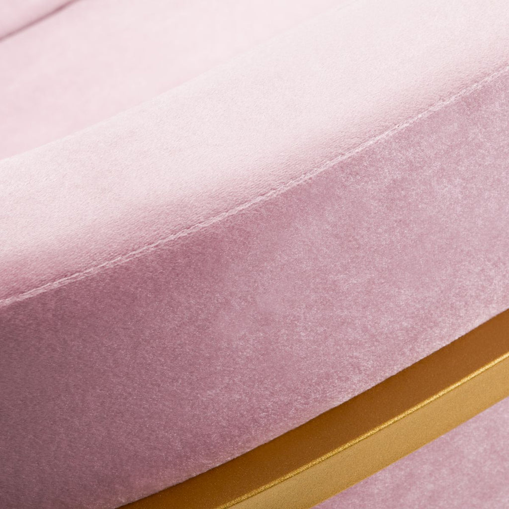 POLTRONA VELUDO OURO/ROSA
