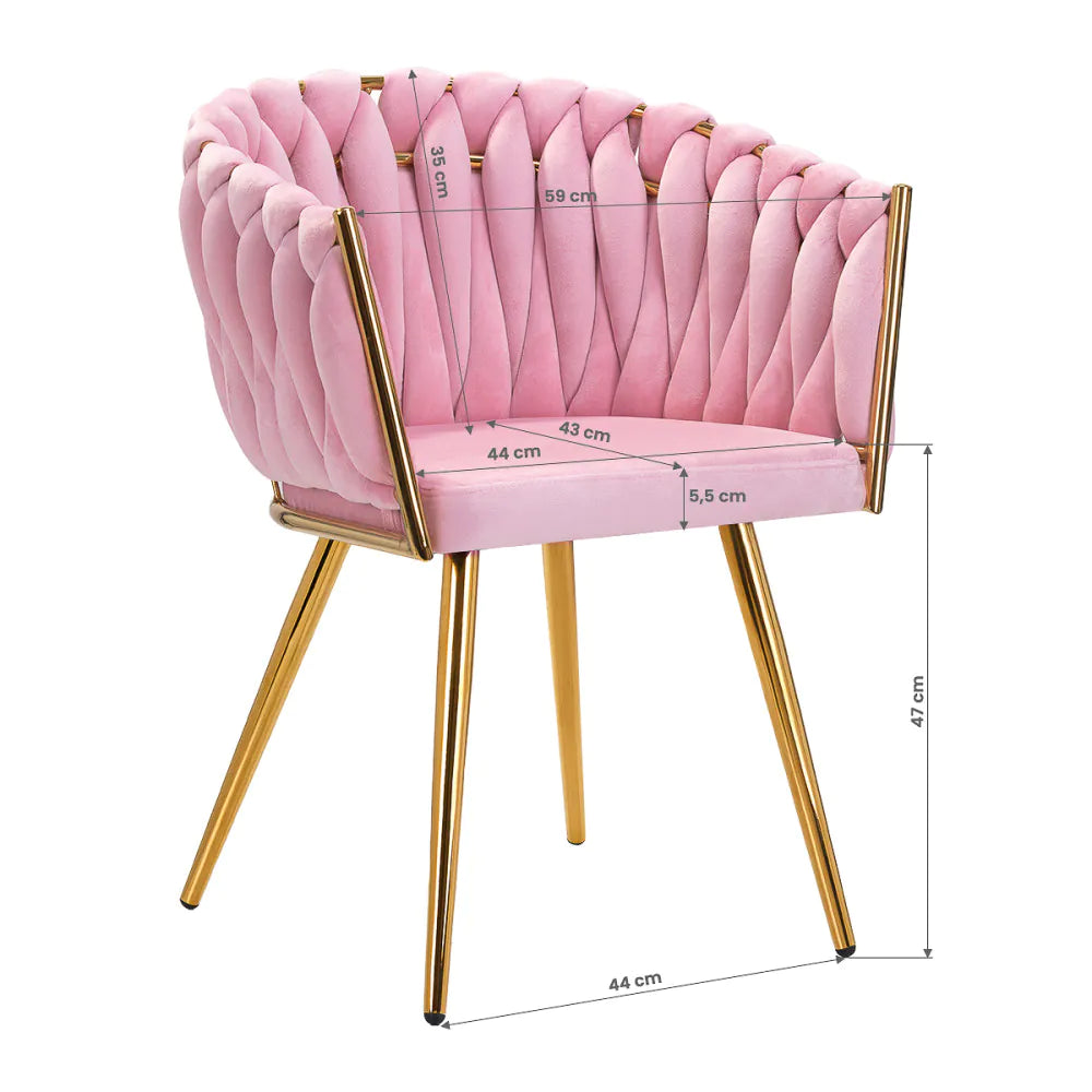 CADEIRA 4RICO VELUDO ROSA