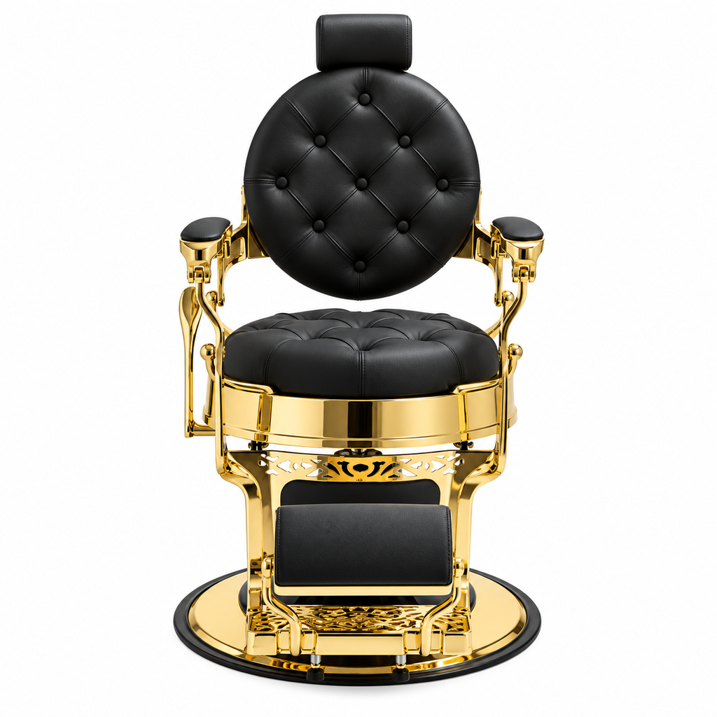 CADEIRA DE BARBEIRO MACK GOLD - BLACK