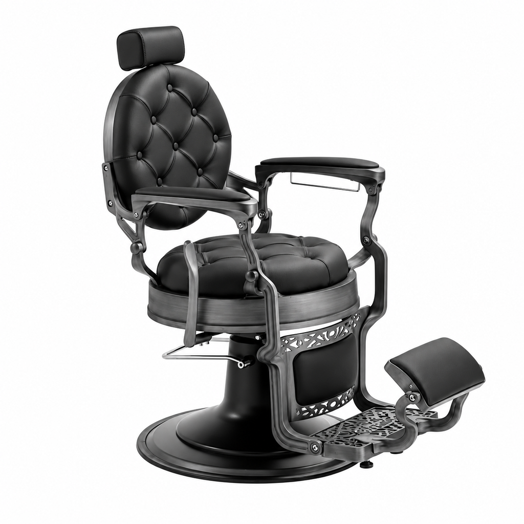 CADEIRA DE BARBEIRO MACK GREY - BLACK