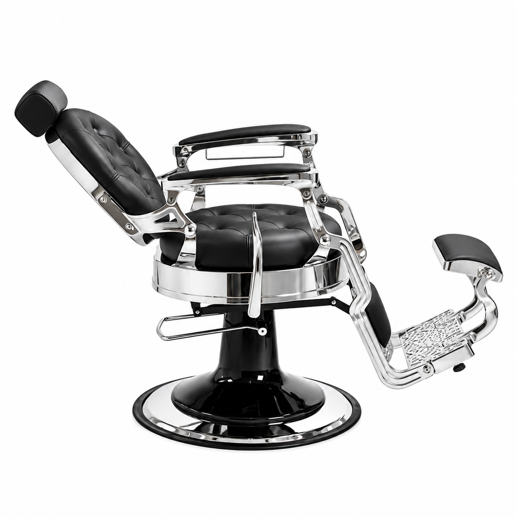 CADEIRA DE BARBEIRO MACK SILVER - BLACK