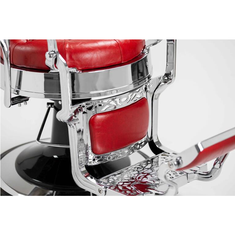 CADEIRA DE BARBEIRO MACK SILVER -  RED