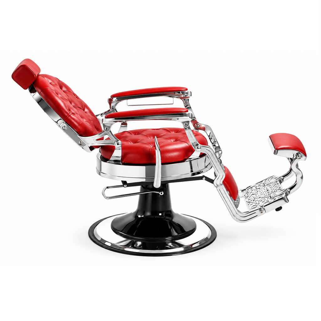 CADEIRA DE BARBEIRO MACK SILVER -  RED