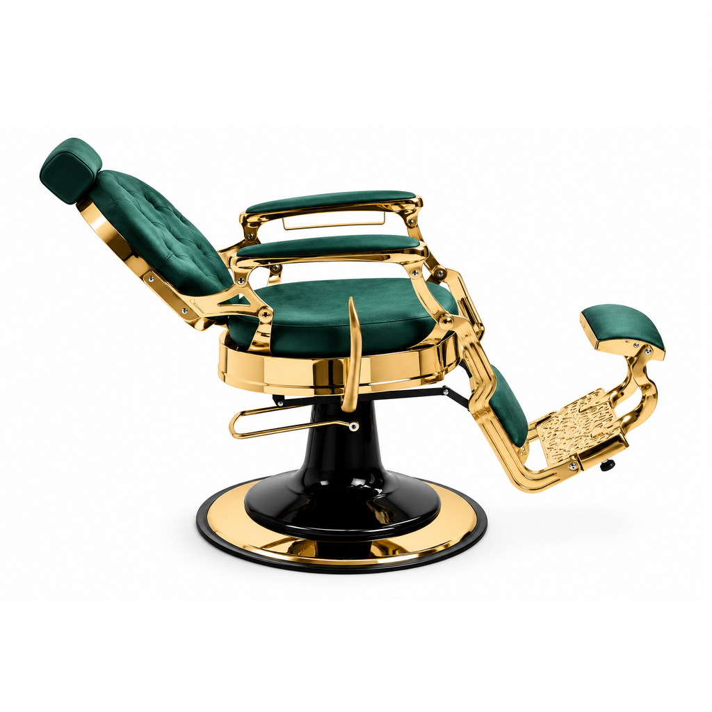 CADEIRA DE BARBEIRO MAE GOLD GREEN