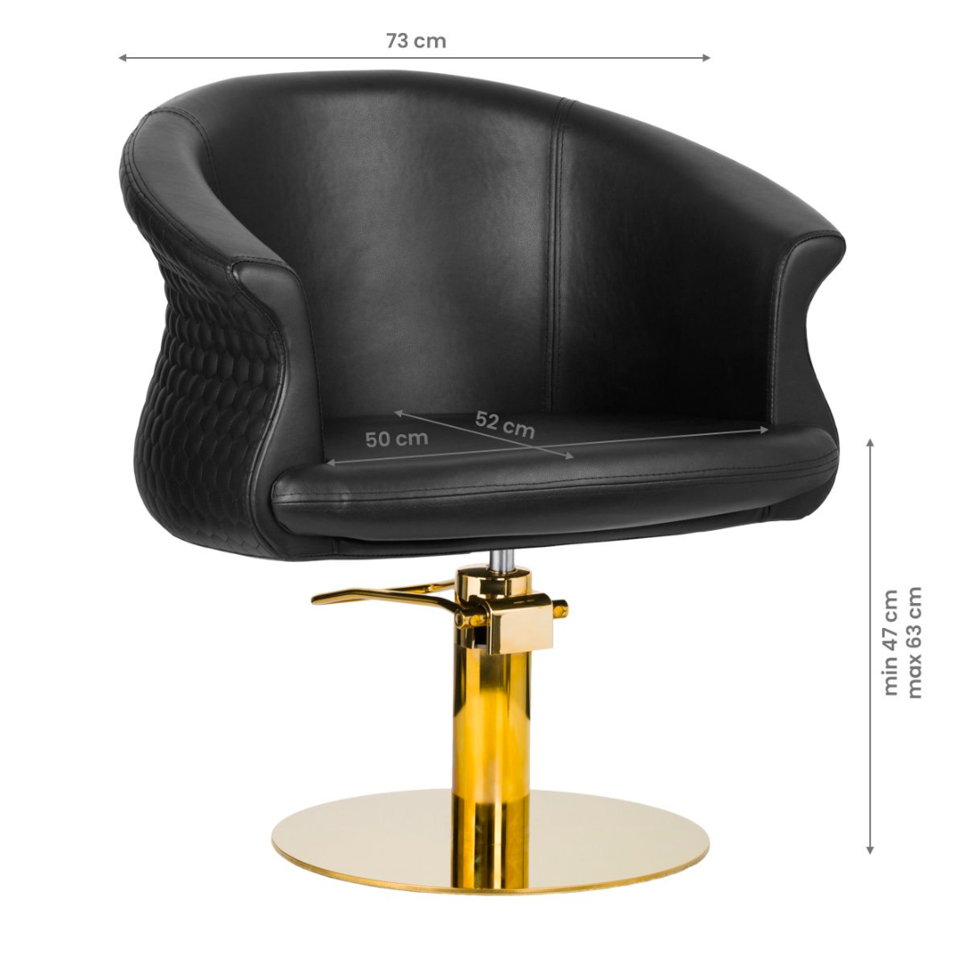 CADEIRA DE CABELEIREIRO VERSAILLES OURO/WHITE GABBIANO