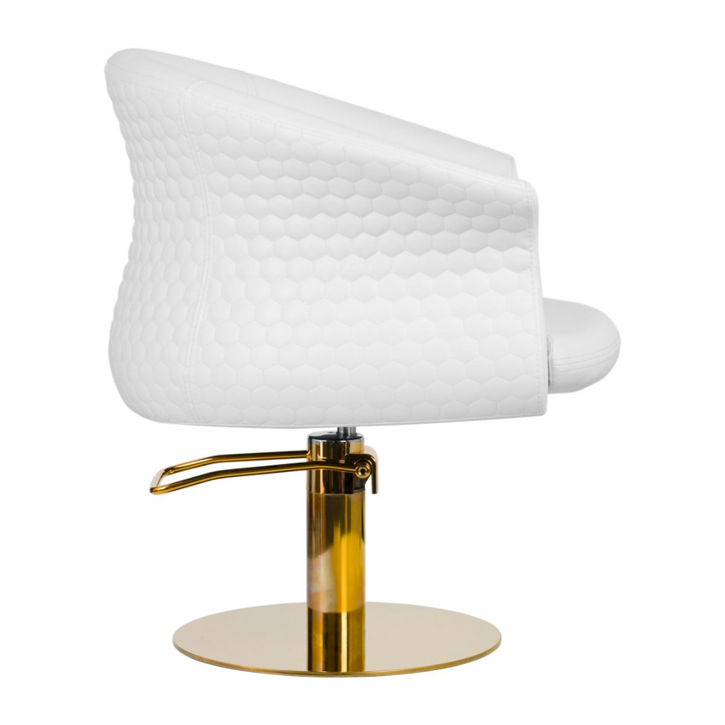 CADEIRA DE CABELEIREIRO VERSAILLES OURO/WHITE GABBIANO