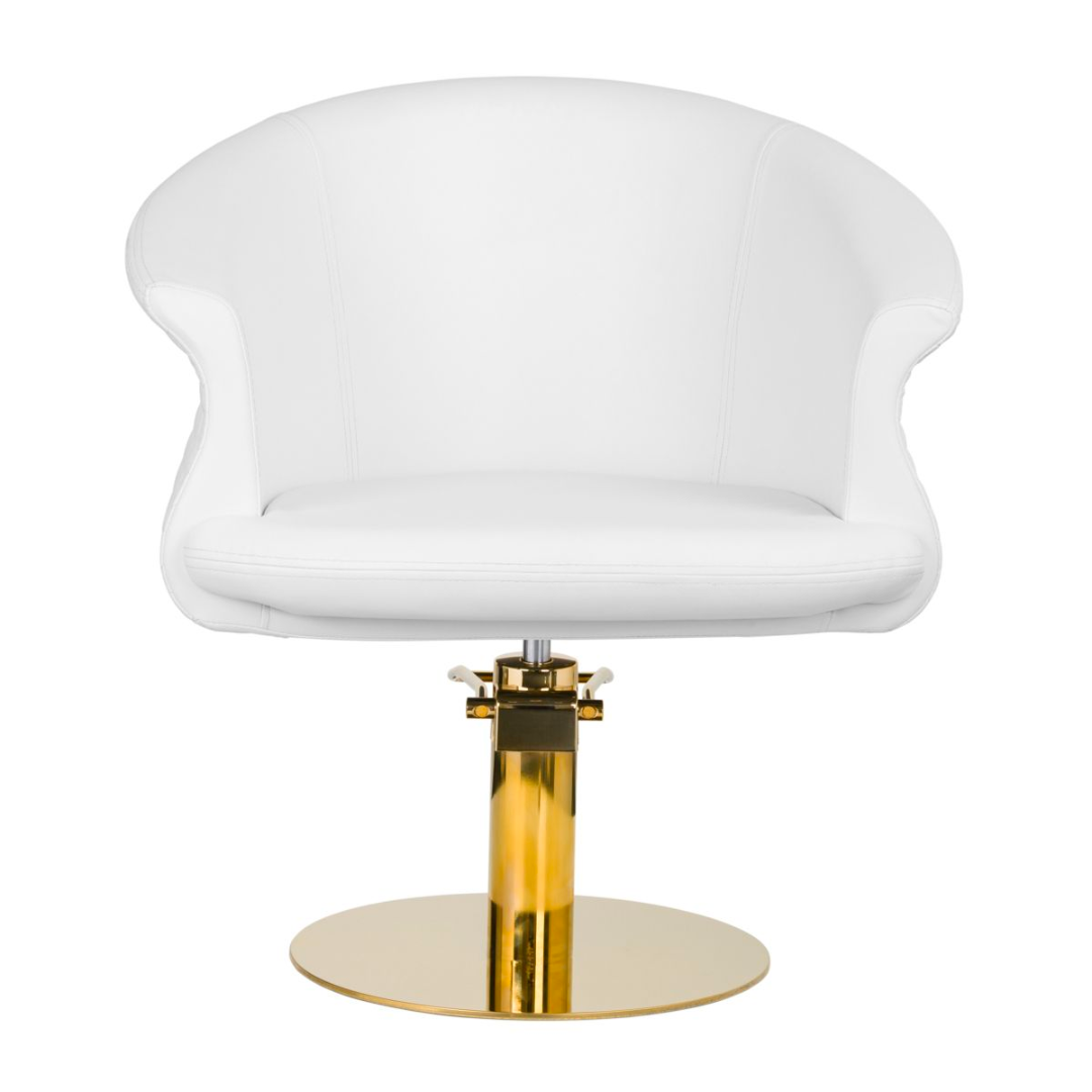 CADEIRA DE CABELEIREIRO VERSAILLES OURO/WHITE GABBIANO