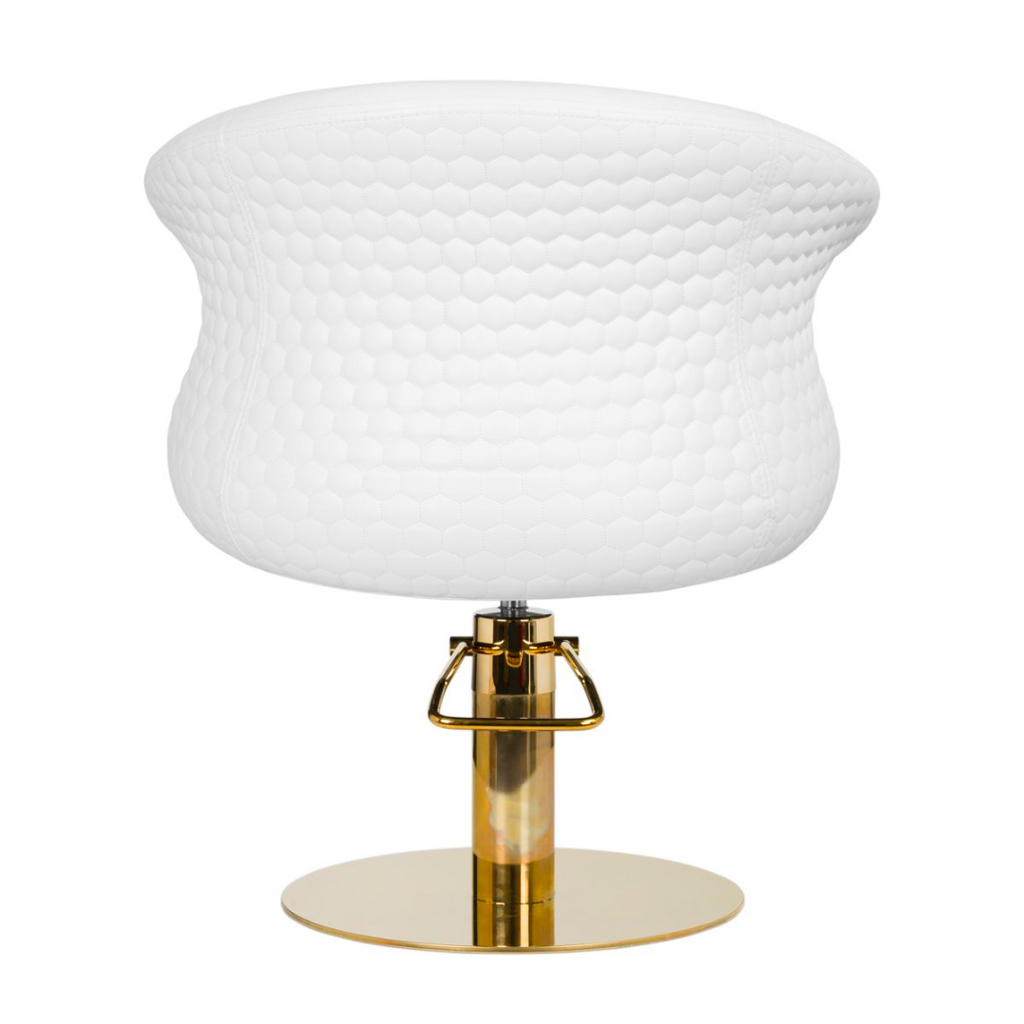 CADEIRA DE CABELEIREIRO VERSAILLES OURO/WHITE GABBIANO