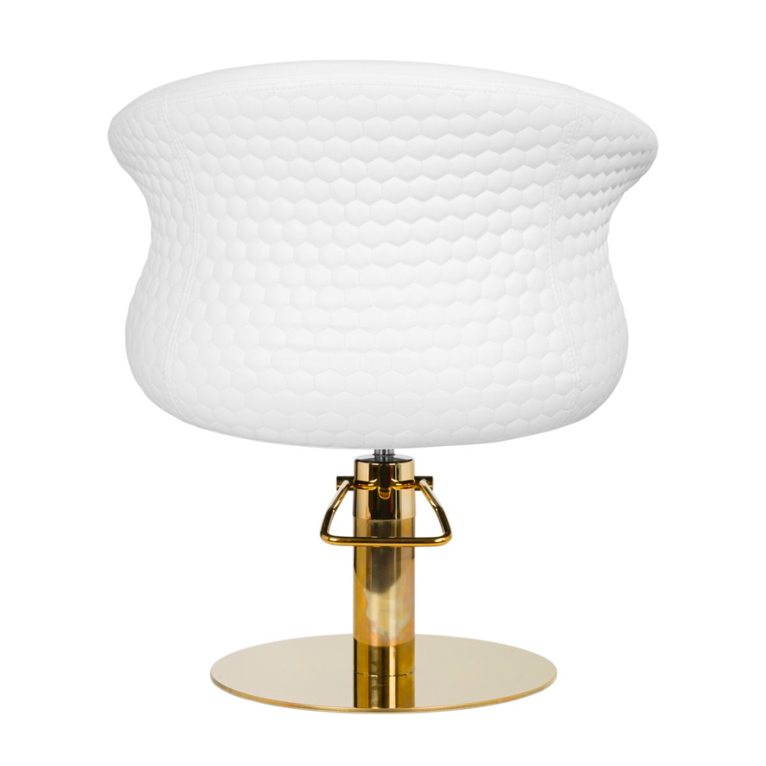 CADEIRA DE CABELEIREIRO VERSAILLES OURO/WHITE GABBIANO