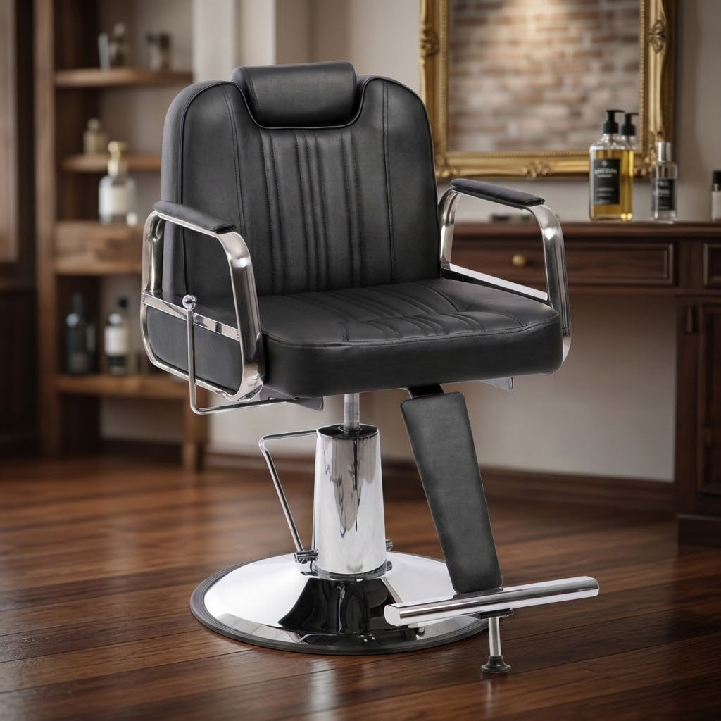 CADEIRA DE BARBEIRO TONSUR - BLACK