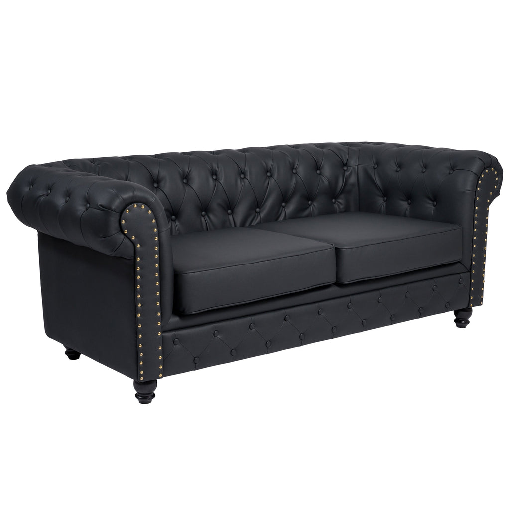 SOFÁ DE ESPERA CHESTERFIELD BLACK