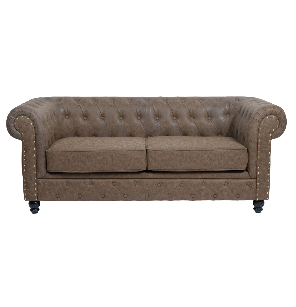 SOFÁ DE ESPERA CHESTERFIELD BROWN