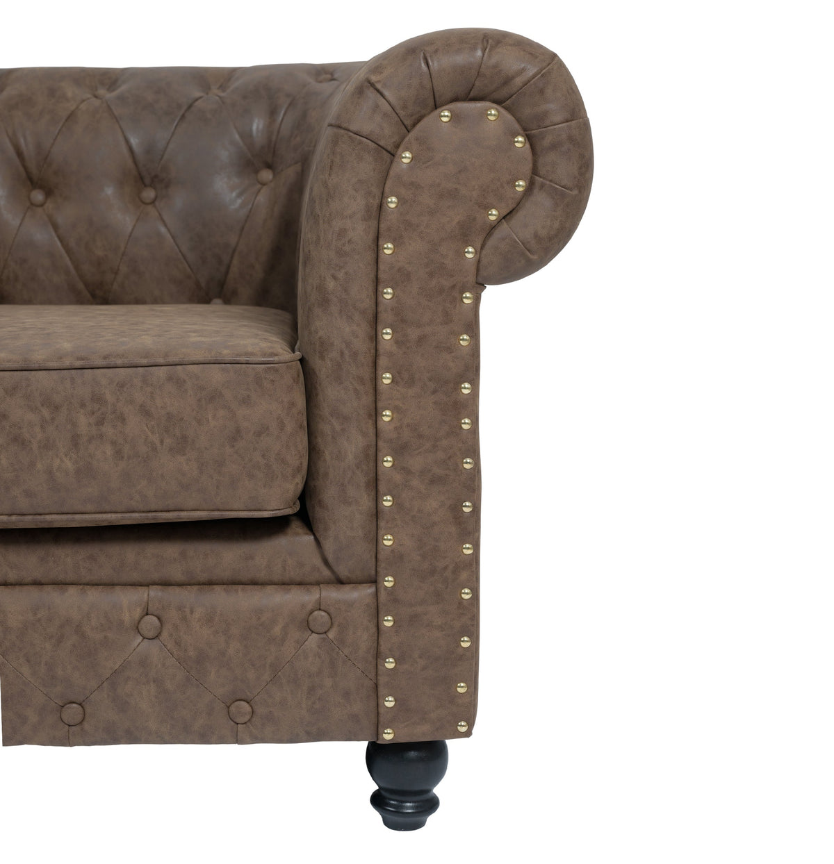SOFÁ DE ESPERA CHESTERFIELD BROWN