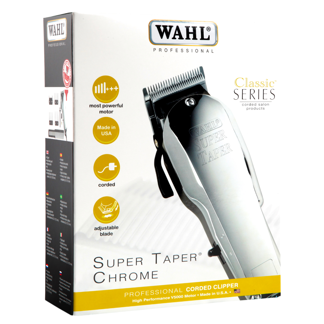 MÁQUINA DE CORTE SUPER TAPER CHROME CLIPPER CORDED WAHL