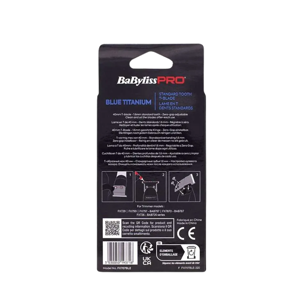 FX707BLE LÂMINA BLUE TITANIUM SKELETONFX & LO-PROFX BABYLISS PRO