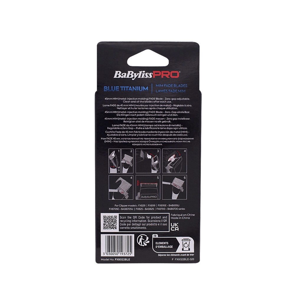 FX8022BLE LÂMINA BLUE TITANIUM CLIPPERS BABYLISS PRO