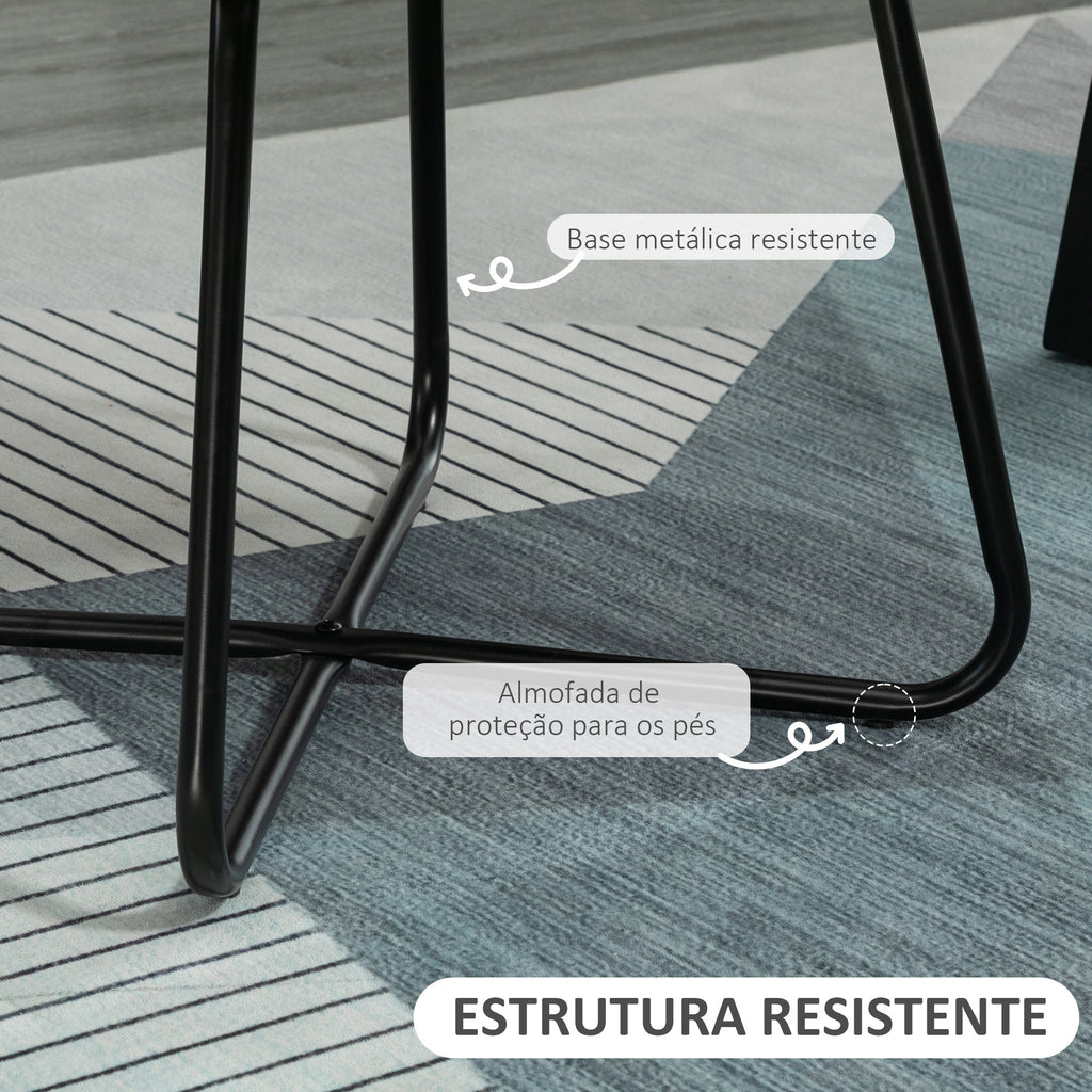 CADEIRA VELUDO COM ASSENTO ACOLCHOADO BASE METÁLICA CRUZADA