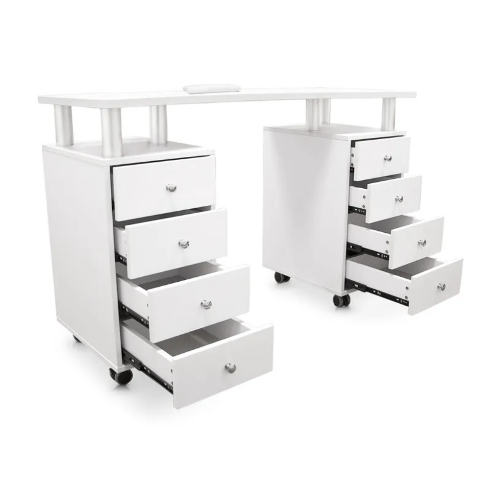 MESA MANICURE DISTAL COM 8 GAVETAS + ASPIRADOR